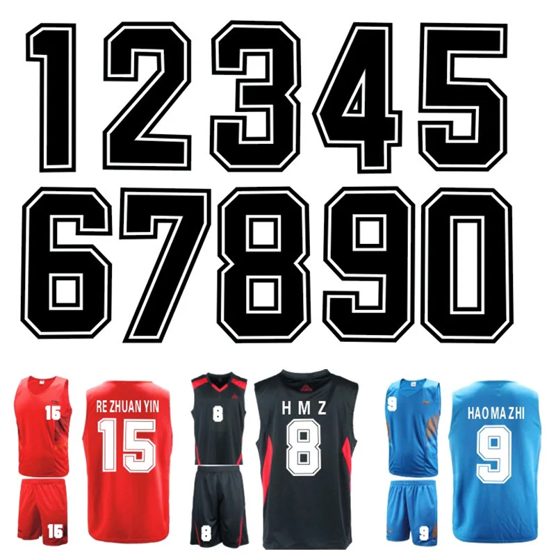 Cheap Custom Jersey Numbers and Letters T-Shirt Letter Stickers Soccer Jersey Heat Transfer Name and Numbers for Football