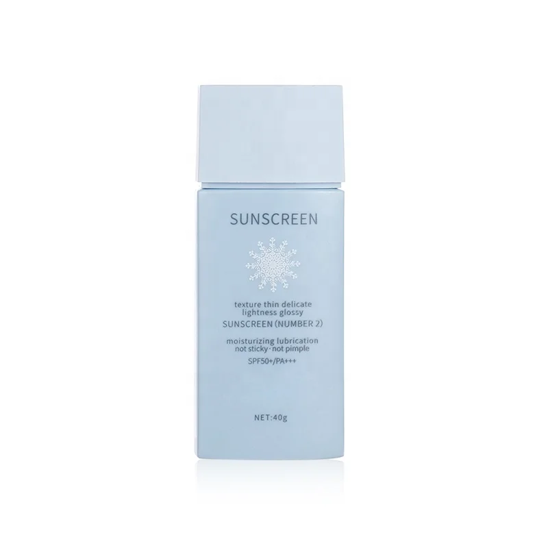 Rectangular Tip Spout Plastic PE Bottle Cosmetic 50ml PP 40ml Sunscreen Tube BB Primer Bottle with Double-colored Screw Cap