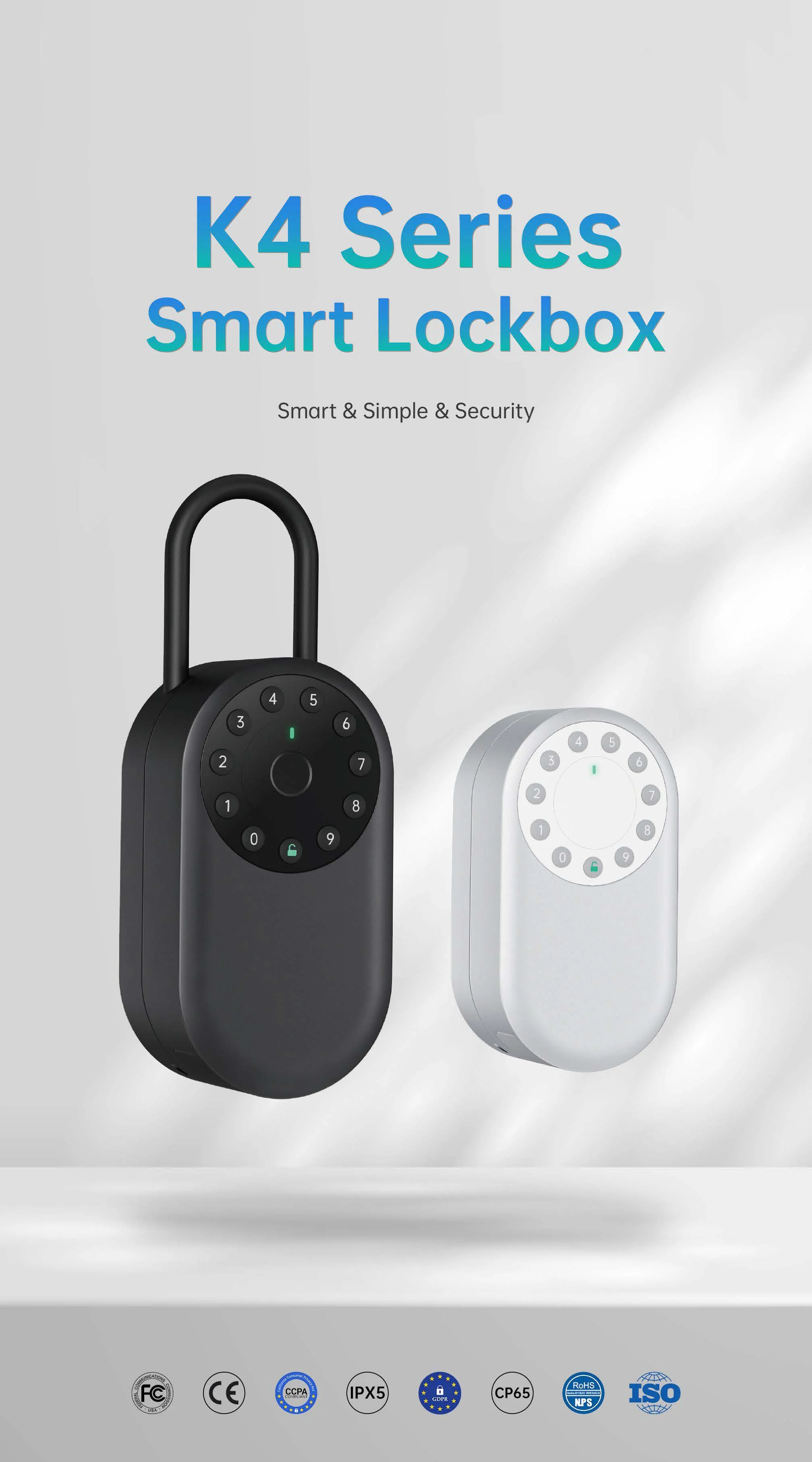 K470 Password Smart Lock Box Bluetooth Security Key Box Lock Key Pad ...