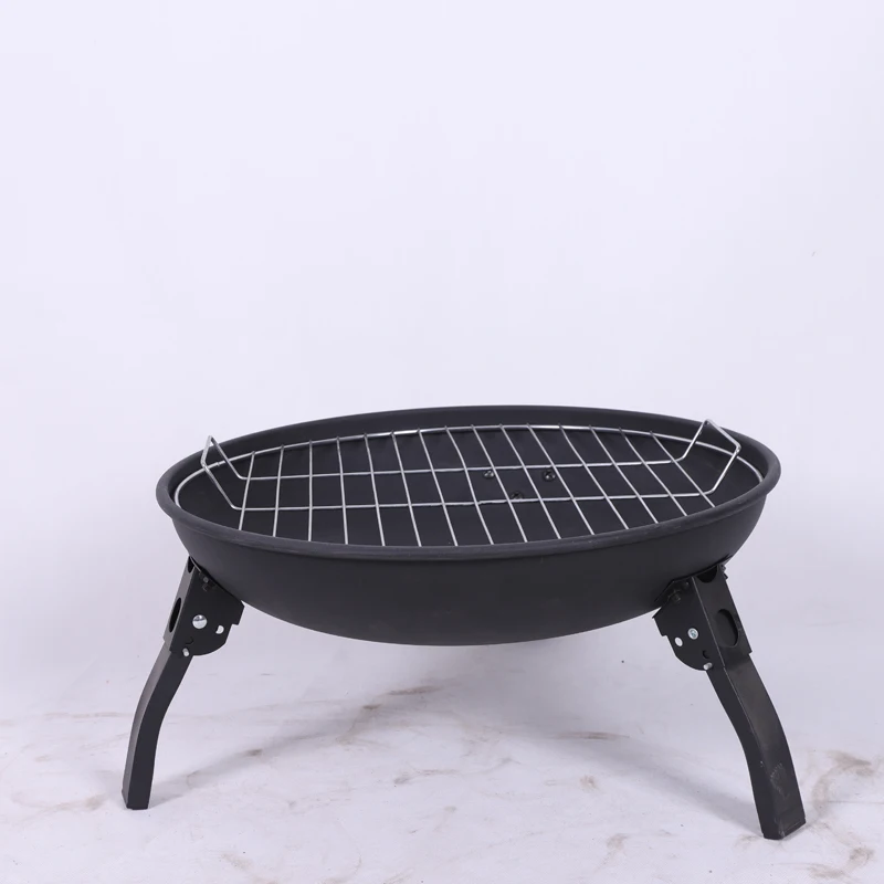 Bbq Fire Pit Patio Garden Wood Burning Metal Outdoor Camping Steel Fire Pit Bowl With Foldable Legs Pellet Wood Stove factory