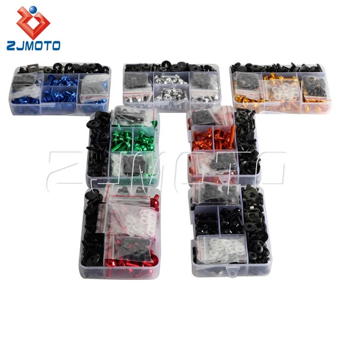 210Pcs/Set Motorcycle Fairing Bolt Fastener Clip Screw Nut Kit for Honda CBR Suzuki GSXR 600 750 1000 Kawasaki NINJA BMW Aprilia