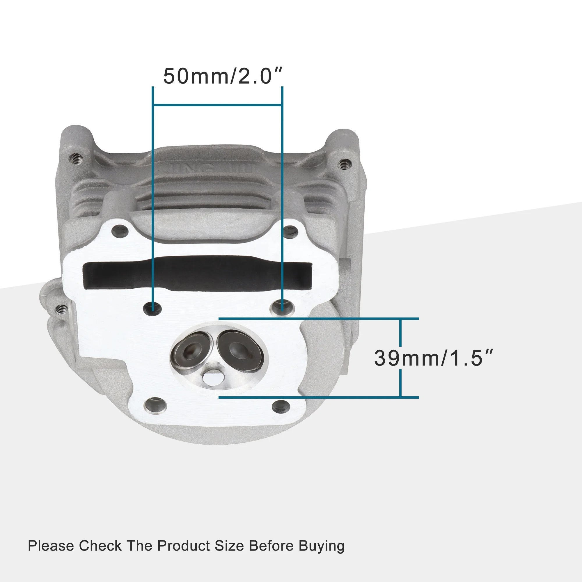 GOOFIT Cylinder Head with Valve Replacement for 4 Stroke GY6 49cc 50cc Scooter Moped 139QMA 139QMB Engine Part