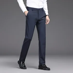 New Men's Casual Pants Stretchy Straight-leg Trousers for Commuting and Business with a Draping Effect