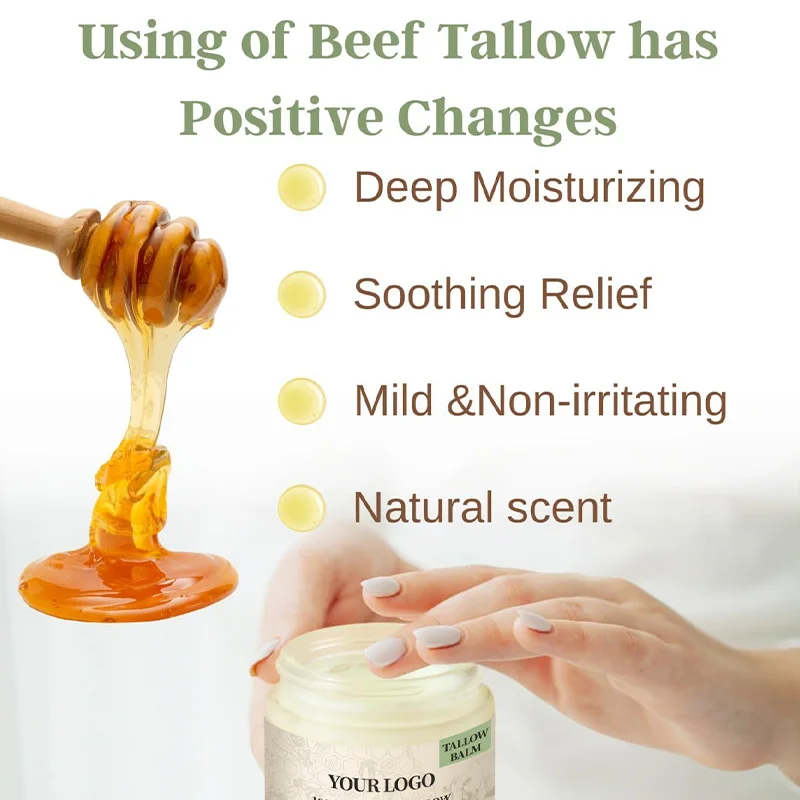 Hot Selling Whipped Beef Tallow Wild Honey Face Cream Skin Hydrating Nourishing Face Moisturizer Tallow Balm(pic3)