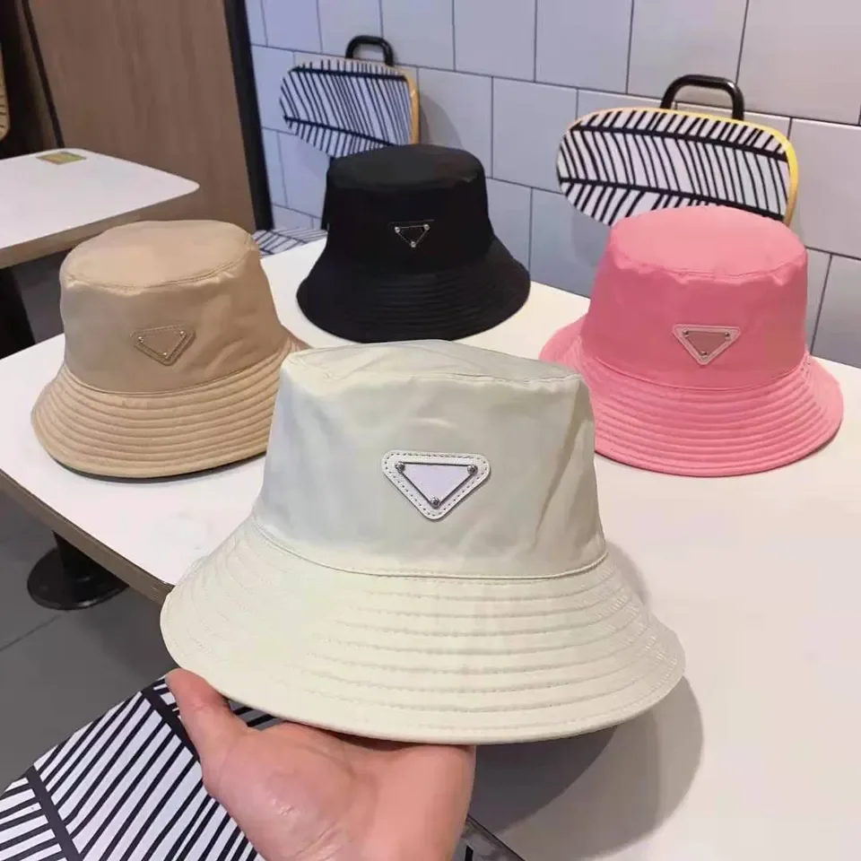 Designer Bucket Hats Metal Logo Classical Luxury Hat Sunshade Bucket ...