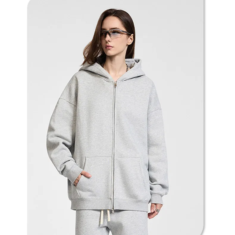 AU Custom Women's Long Sleeve Zip-up Hoodie Sweatshirt with Breathable Trendy Print Loose Fit for Winter