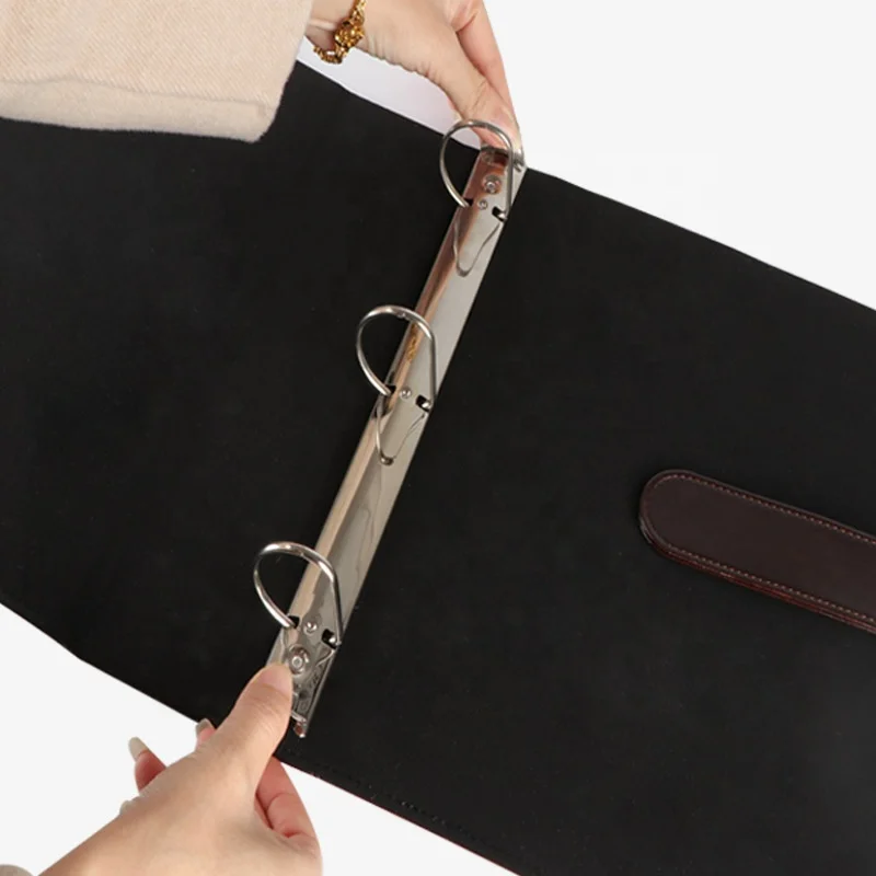 
 Папка для хранения бумаги формата А4 на заказ, Защитная Кожаная Обложка для документов, папка на 3 кольца  