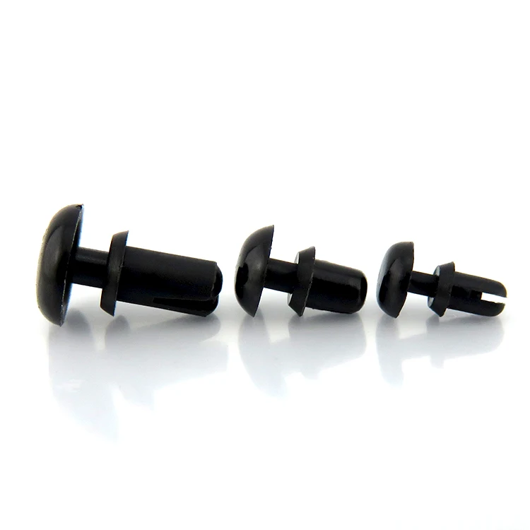 Free Sample Flat Plastic Snap Rivets Black Plastic Nylon Barbed Rivets Ratchet Black Nylon Push Rivets