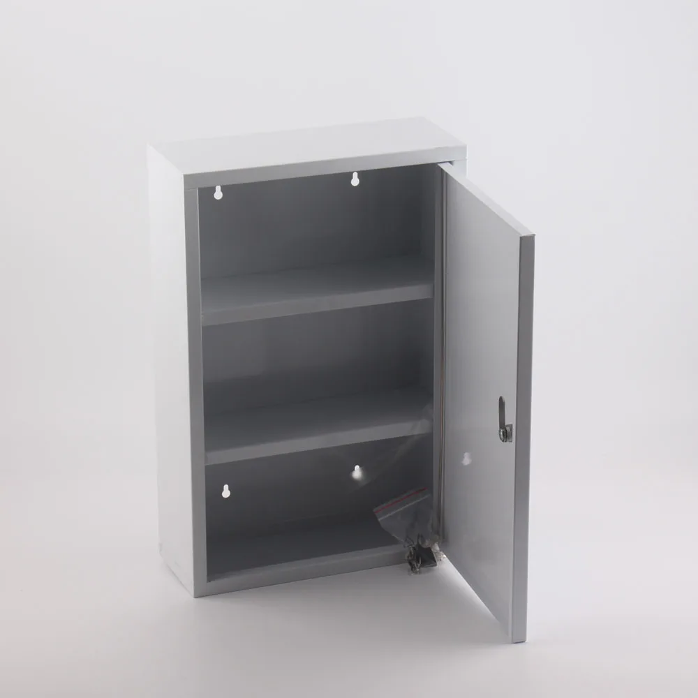 Wall Mounted Metal First Aid 3 Tier Medicine Storage Box With