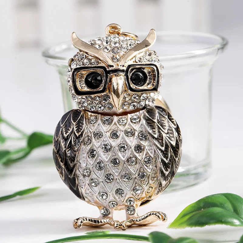 Wholesale Wholesale Colored Crystal Rhinestone Owl Key Rings Gold Metal Car  Key Chain Bag charm Pendant Jewelry Cute Owl Key Chains Bling From  m.