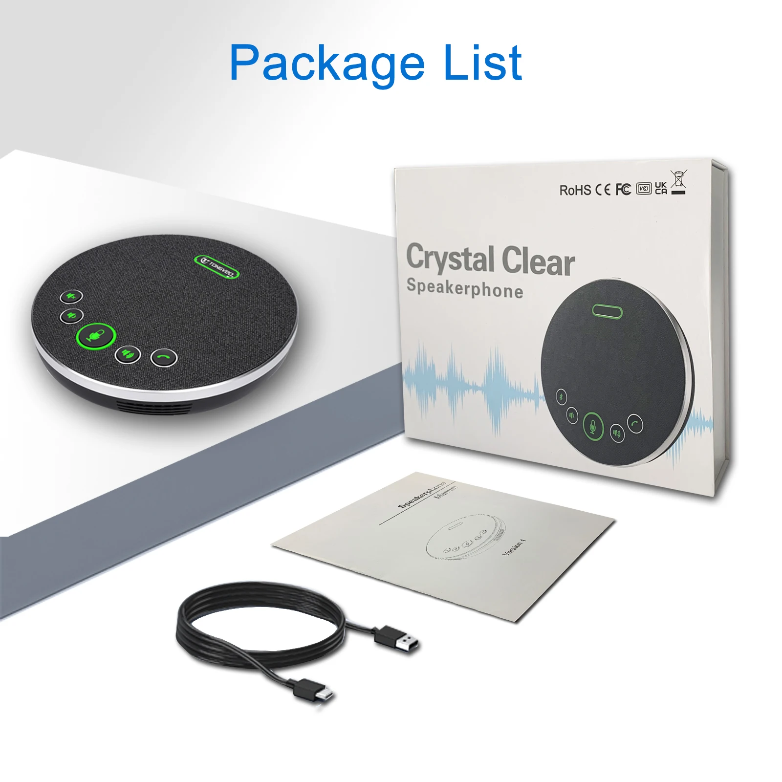 Tongveo Am210 Usb Fullduplex Speakerphone With Acoustic Echo