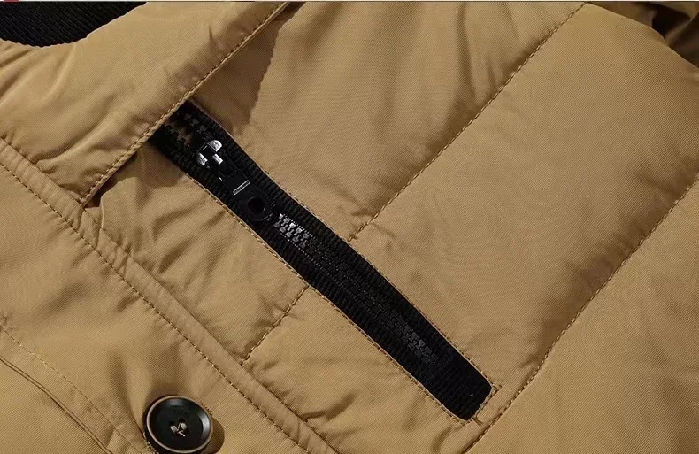 Thickening Parkas Men 2024 Winter Men's Coats Male Outerwear Fur Collar Casual Long Cotton Wadded men Hooded Coat_voghion.com