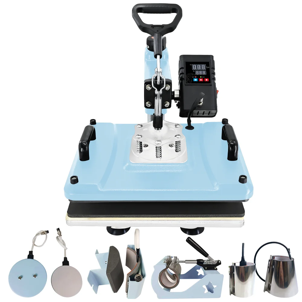 8 in 1 Combo Printing, T-shirt/mug/plate Sublimation Printer Heat Press Machine Factory Direct Sale