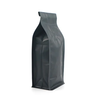 Custom Print Matt Black Aluminum Foil 250g Flat Bottom Small Empty Valve Tin Tie Tea Coffee Packing Bags