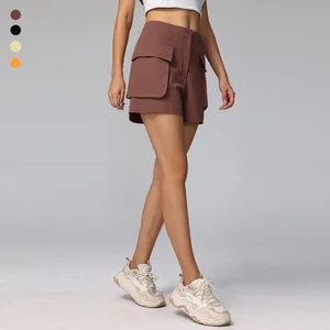 Ladies Lightweight Comfortable Women Active Fitness Workout Yoga Short Summer Outdoor Running Short for Women with Large Pocket