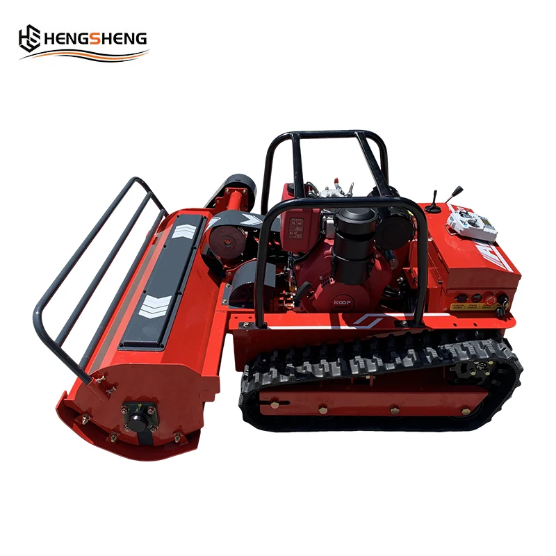 CE/EU/EPA Remote-controlled Tracked Lawn Mower Cutting Width 1200mm Yupu Engine One-key Start 9 Acres Per Hour Robotic Mower