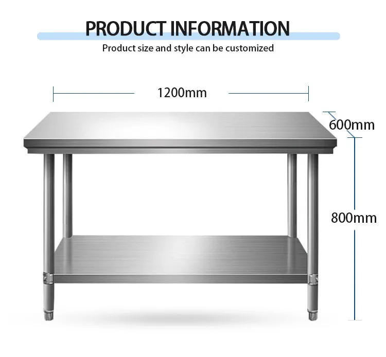 OEM Restaurant Kitchen Table Set - Handmade Stainless Steel