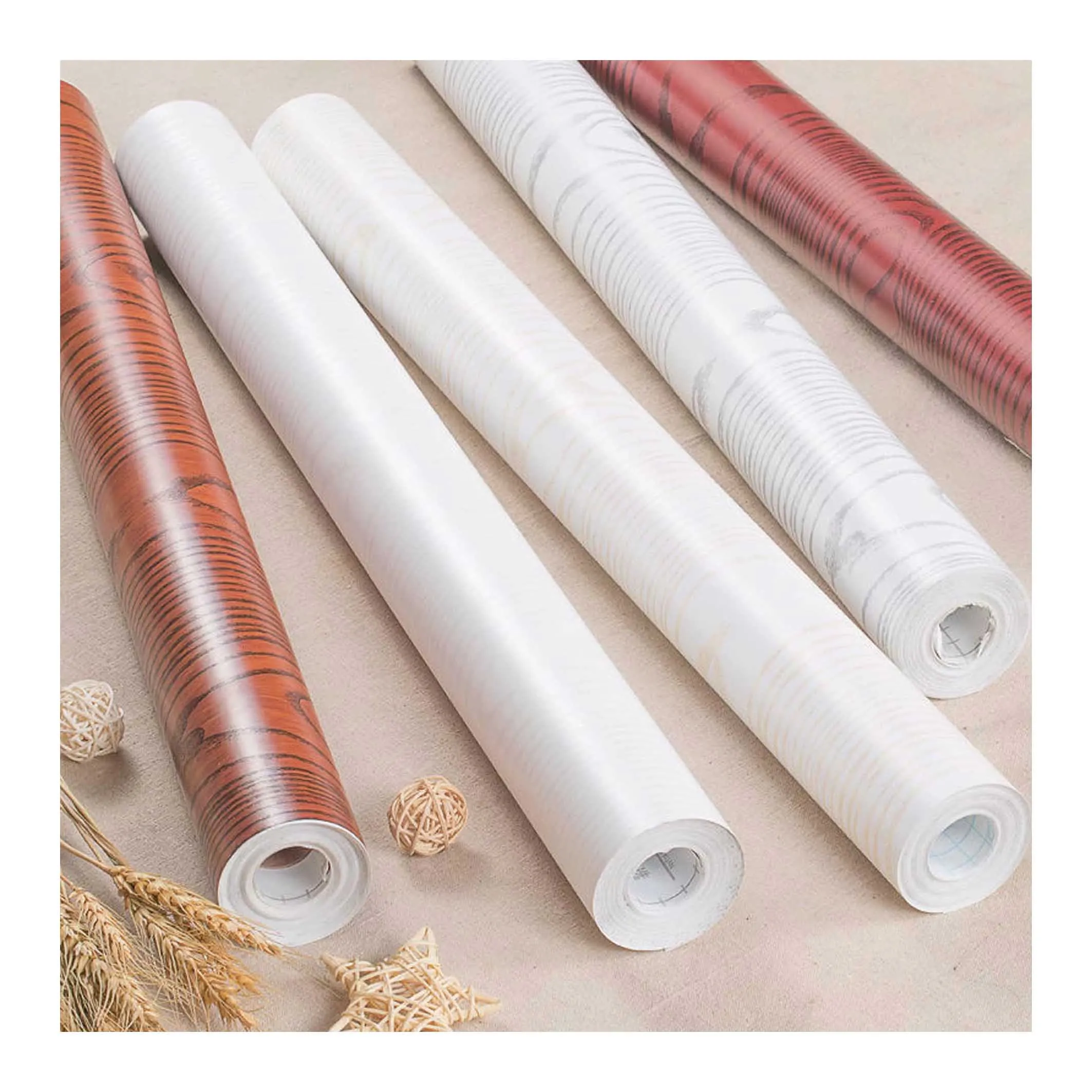 2024 Latest Models Wood Texture Vinyl Wrap for Exterior Door Pvc Adhesive Foil Interior Protective Film for Table and Cabinet