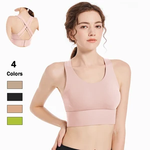 Hot Sale Unique Design Women's Sports Bras U Neck Fixed Wide Shoulder Straps Deep V Beautiful Back Quick Dry Plus Size Yoga
