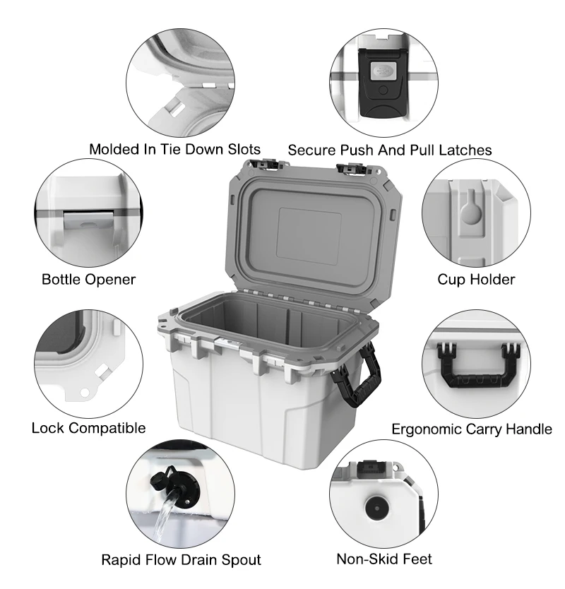 Roto Molded Ice Chest Outdoor Cooler Box Hard Chilly Bin Leak Proof For ...