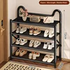 Zapatero plegable premium de 4 niveles y 50 cm con doble soporte, color negro