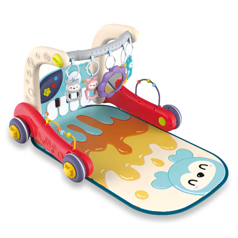 Factory Multifunction 3 In 1 Baby Music Walker Educational Learning Toys Trolley Play Mats Push