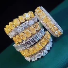 Jewelry Ring Silver Gemstone Ring 925 Sterling Silver Jewelry Cubic Zirconia Ring Women Cz Gemstone Tennis Ring