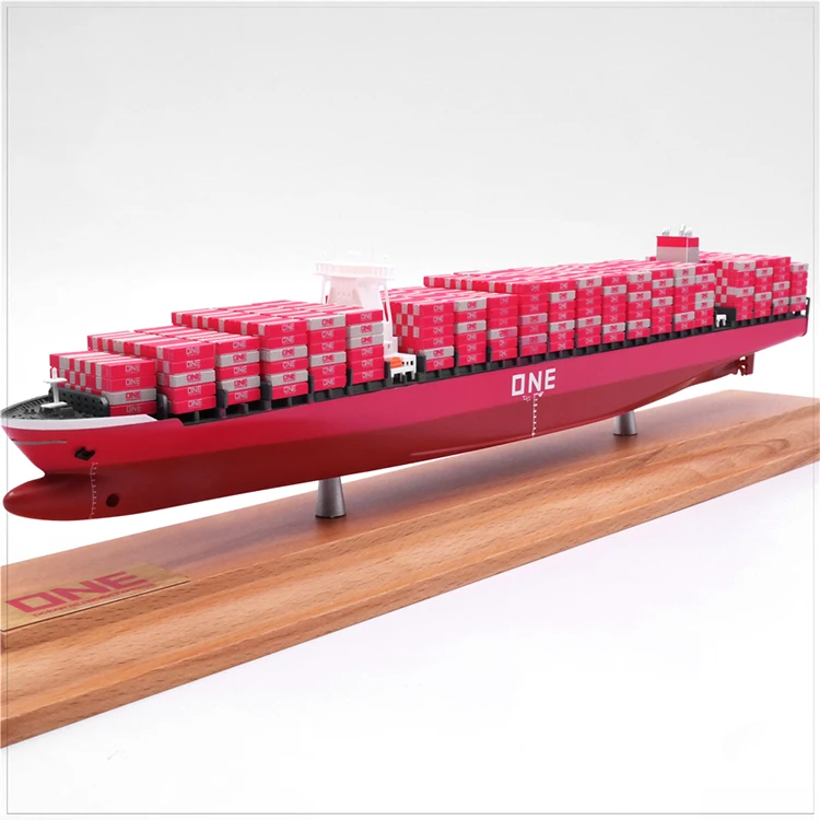 【A】Customized 17000TEU ONE Shipping Handmade Ship Model  Scale Logistics Freight Forwarder Gift Plastic Crafts Container Ship Model