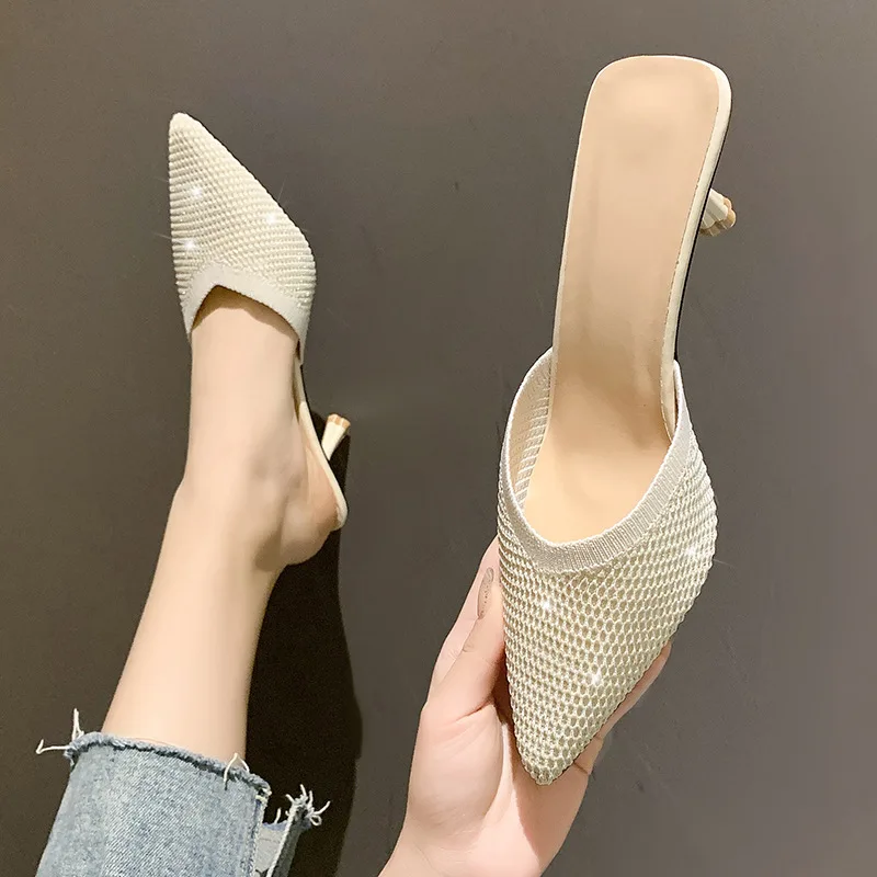 Fashion Women Summer French Simple Stiletto Pointed slippers