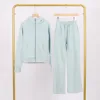 Powder blue slim-fit sweatshirt and sweatpants set