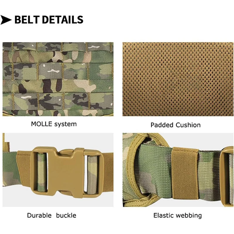 Wholesale High Duty Outdoor Durable Multifunctional Tactical Belt Breathable Duty Belt Quick Release Adjustable Utility Belt