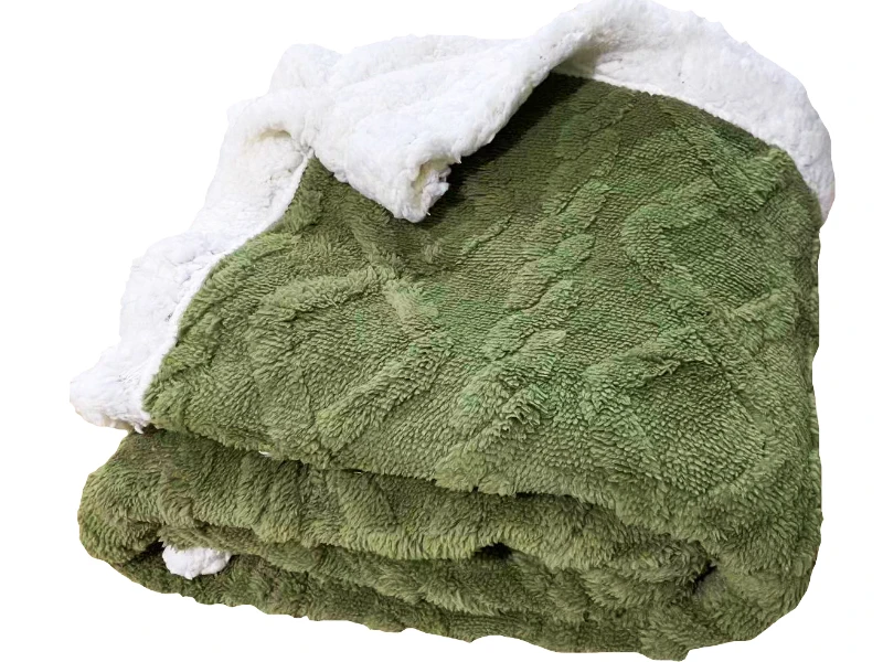 3D Jacquard Lattice Reversible Sherpa Throw Blanket Super Soft Cozy Fleece Lightweight Warm Thick Plush Fuzzy Fluffy Modern