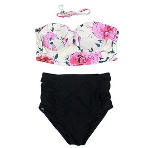 New Arrival Women High Waist Bikini Underwire Plus Size S-4XL Printed 2 Piece Set Swimwear
