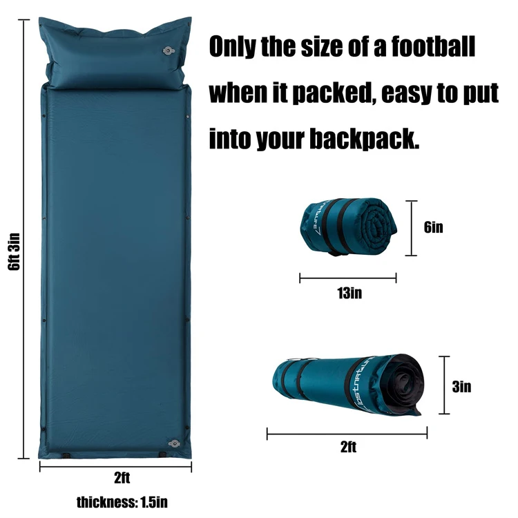 Custom Outdoor Self Inflating Inflatable Camp Mattress Ultralight