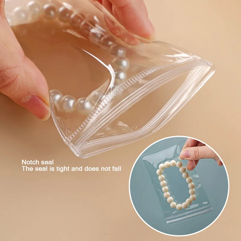Transparent Self Sealing Adhesive Pouch PVC Bag Jewelry Storage Book Plastic Storage Bags Reusable Zipper Bag