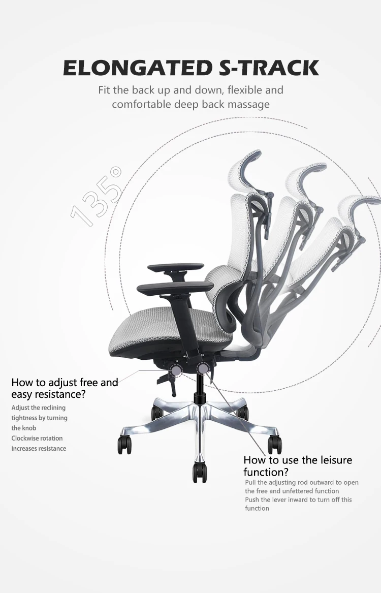 High Quality Office Chair Mesh With Headrest Best High Back Adjustable