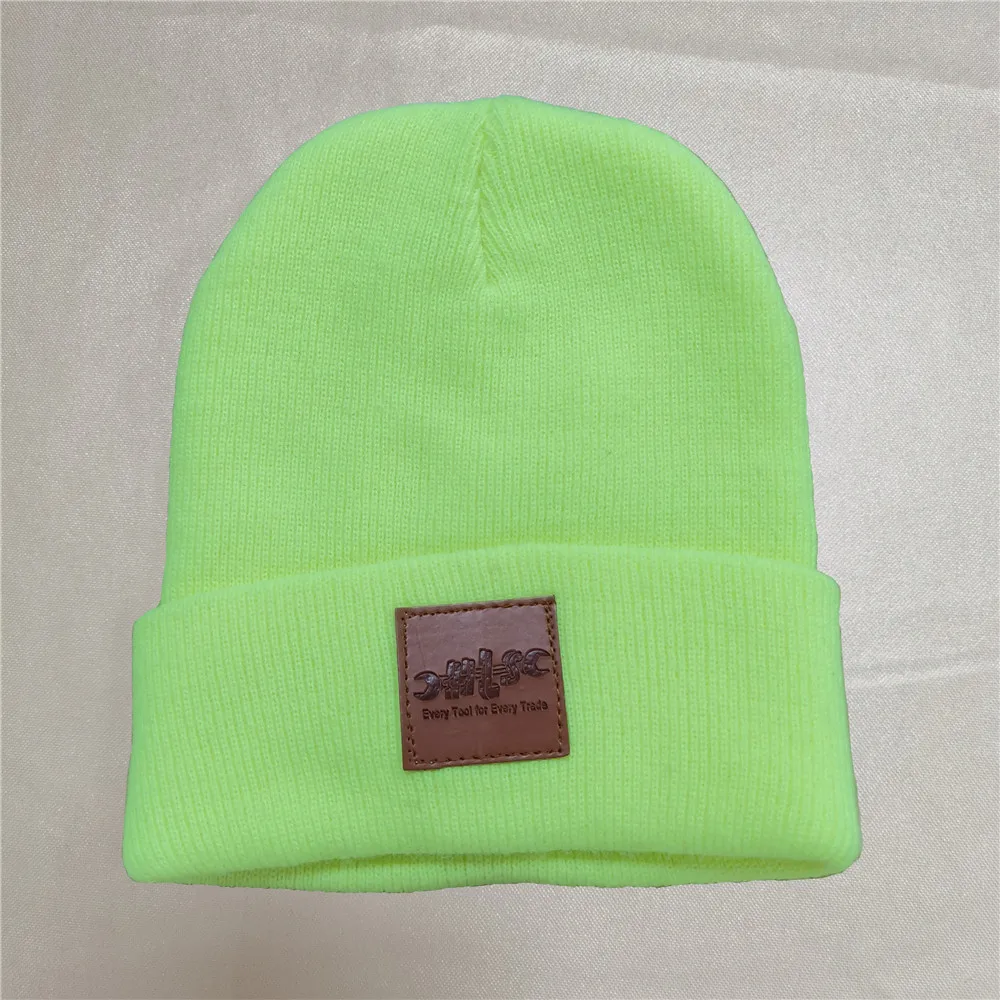 Fashionable Custom Embroidery Logo Solid Color Warm Winter Beanie Knit ...