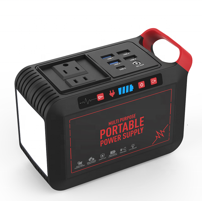 Лидер продаж, заводской внешний аккумулятор на солнечной батарее 80 Вт, 5 в 1, внешний аккумулятор переменного тока со светодиодной подсветкой для кемпинга, походов, внешний аккумулятор для ноутбука