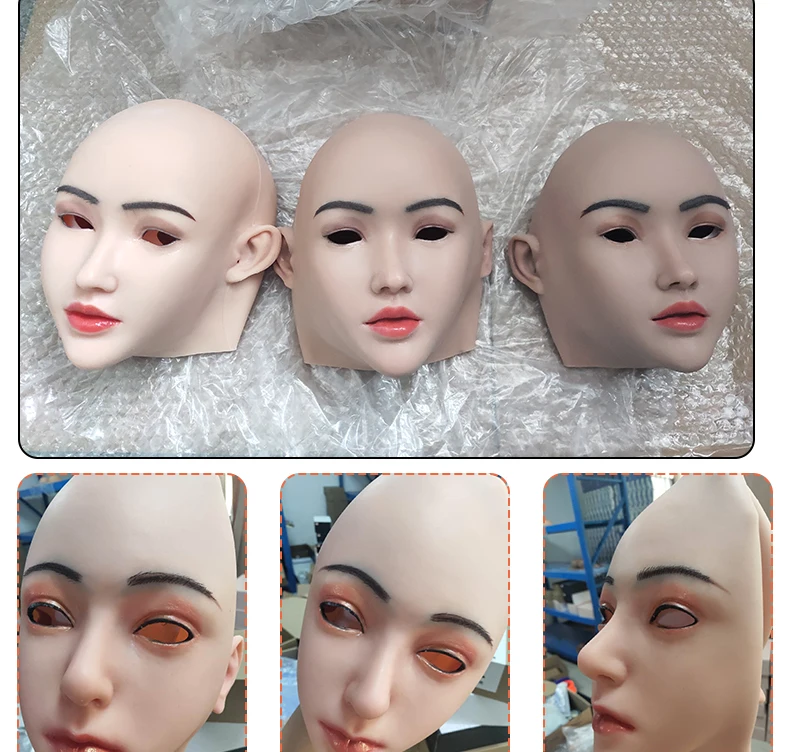 Urchoice Artificial Crossdresser Realistic Female Silicone Mask With