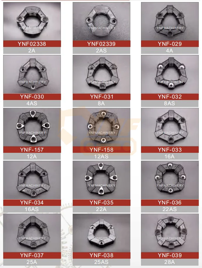 YNF High Quality 22A 22AS Excavator Coupling CF-A-022-S0 CF-A-022-O0 Standard Rubber Coupling