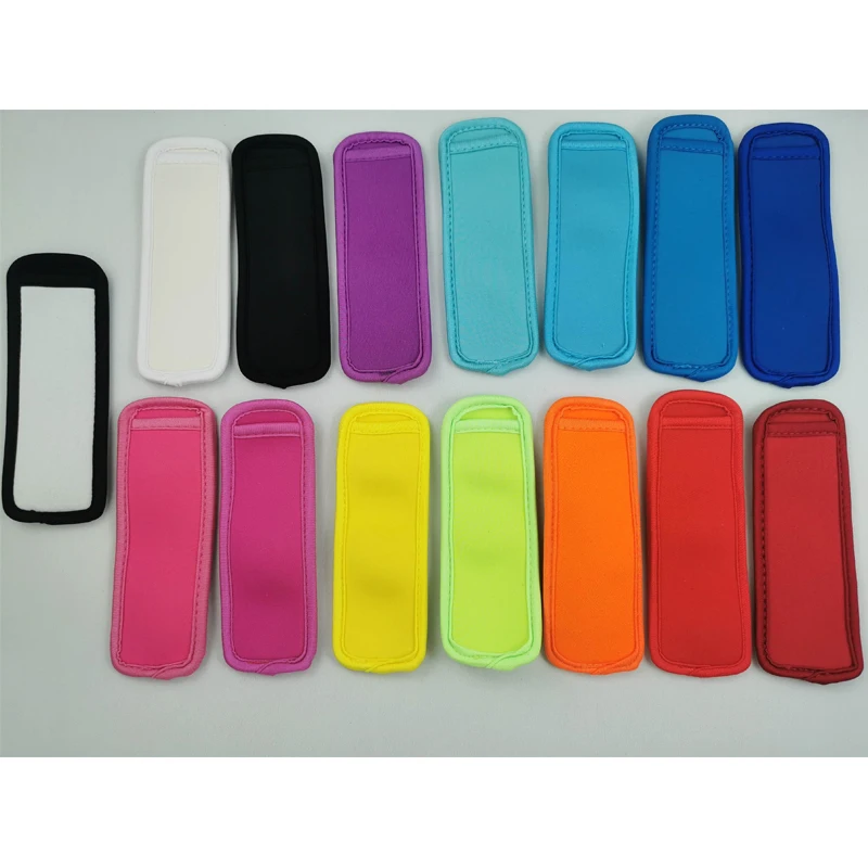 Ready to Ship Reusable Neoprene Cooler Bags Plain Color Insulated Freezer Sleeves for Icy Pole Popsicles & Ice Pops Holder