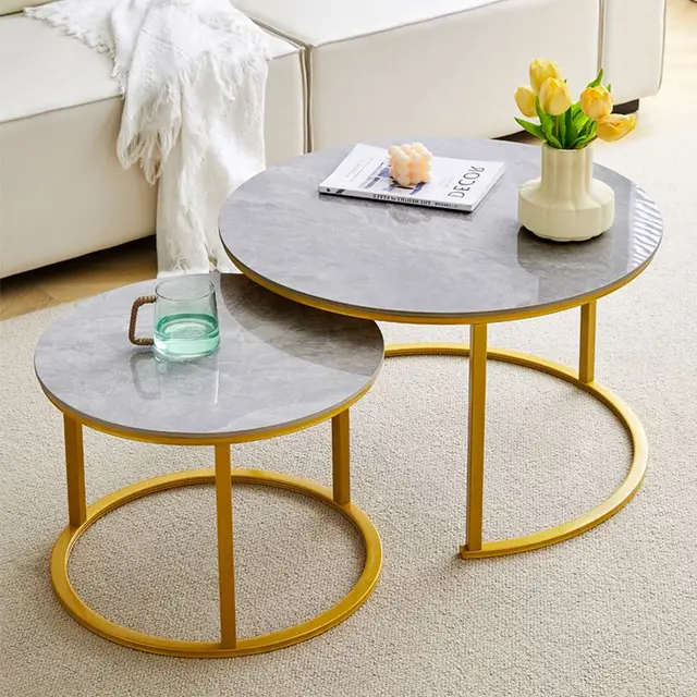 Tempered Dining Table MDF Top Round Tables Coffee Table