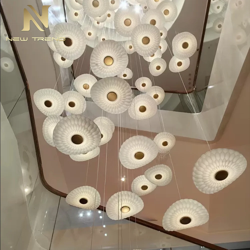 CPL-322 Modern İç Mekân Dekorasyonu Özel Lamba Villalar İçin Salon, Otel Foye ve Merdiven Üstü LED Avize Sarkan Işık