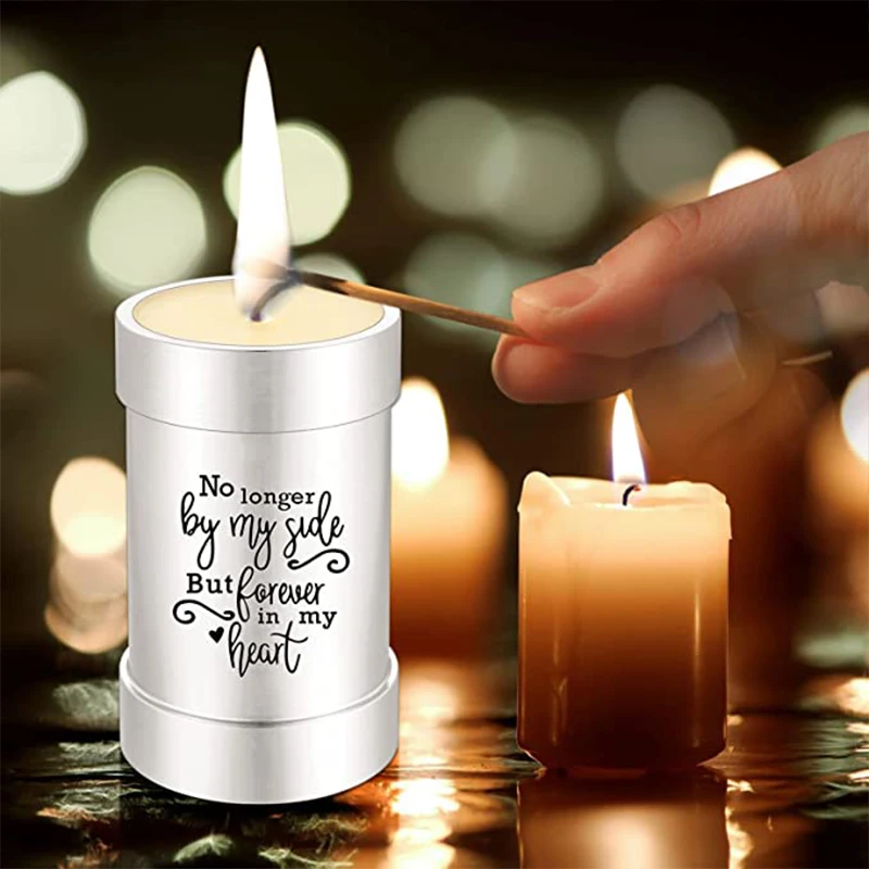 Small Urn in Human Ashes Cremation Candle Urns Mini Keepsak for Ashes of Loved Ones-No Longer by My Side But Forever in My Heart