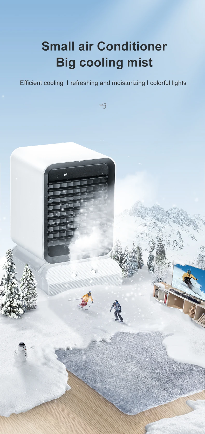 600ml Desktop Spray Water Cooling Fan Portable Indoor Air Cooler Fan Air Conditioner for Home Kuwait Market