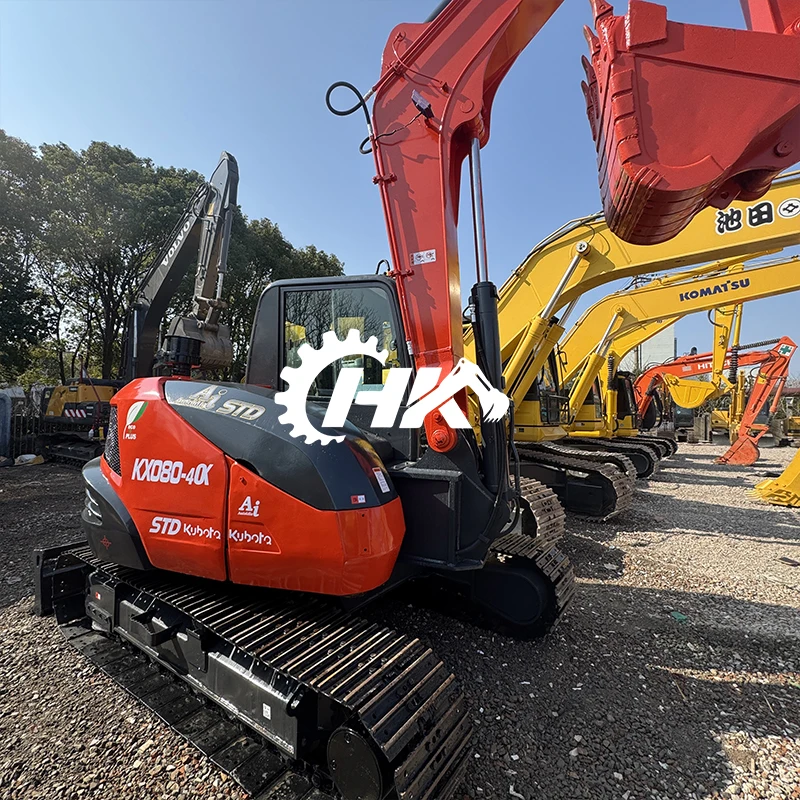Hangkui Good Condition KubotaKX080  Mini Earth Moving Machine Used Digger  Mini Digger Used Excavator Kubota Mini Excavator 8ton