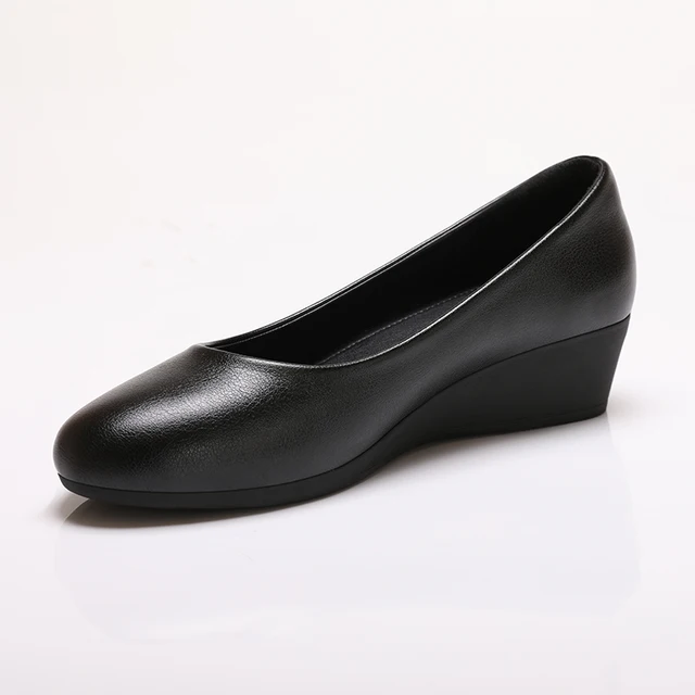 Customized women's shoes Comfortable wedge heel office low mid-heel women's formal school uniform shoes