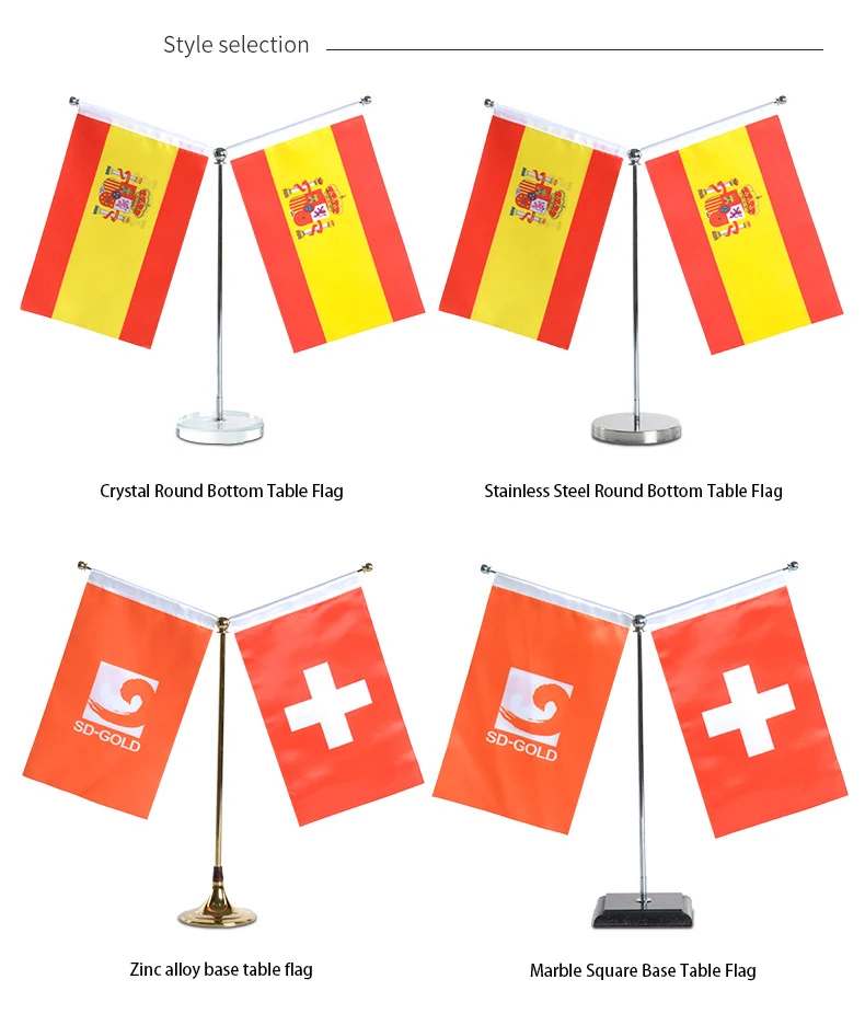 High quality digital printing double sided mini 14*21cm table flag small table flag