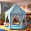 Tenda esagonale blu