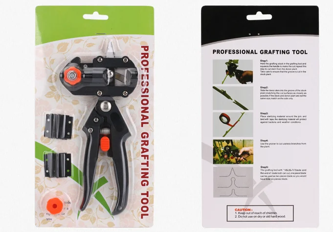 Grafting Tool With 2 Blades Scissor Anti Slip Grip Metal Pruner